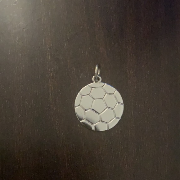 Silver soccer ball charm to add onto bracelet or - Picture 2 of 7